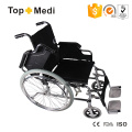 Topmedi Manual Steel Wheelchair with Detachable Footrest